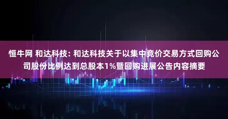 恒牛网 和达科技: 和达科技关于以集中竞价交易方式回购公司股份比例达到总股本1%暨回购进展公告内容摘要