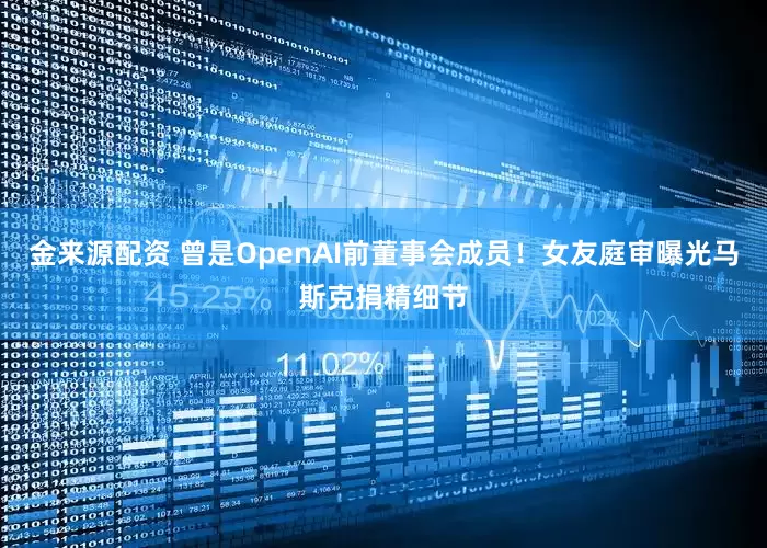 金来源配资 曾是OpenAI前董事会成员！女友庭审曝光马斯克捐精细节